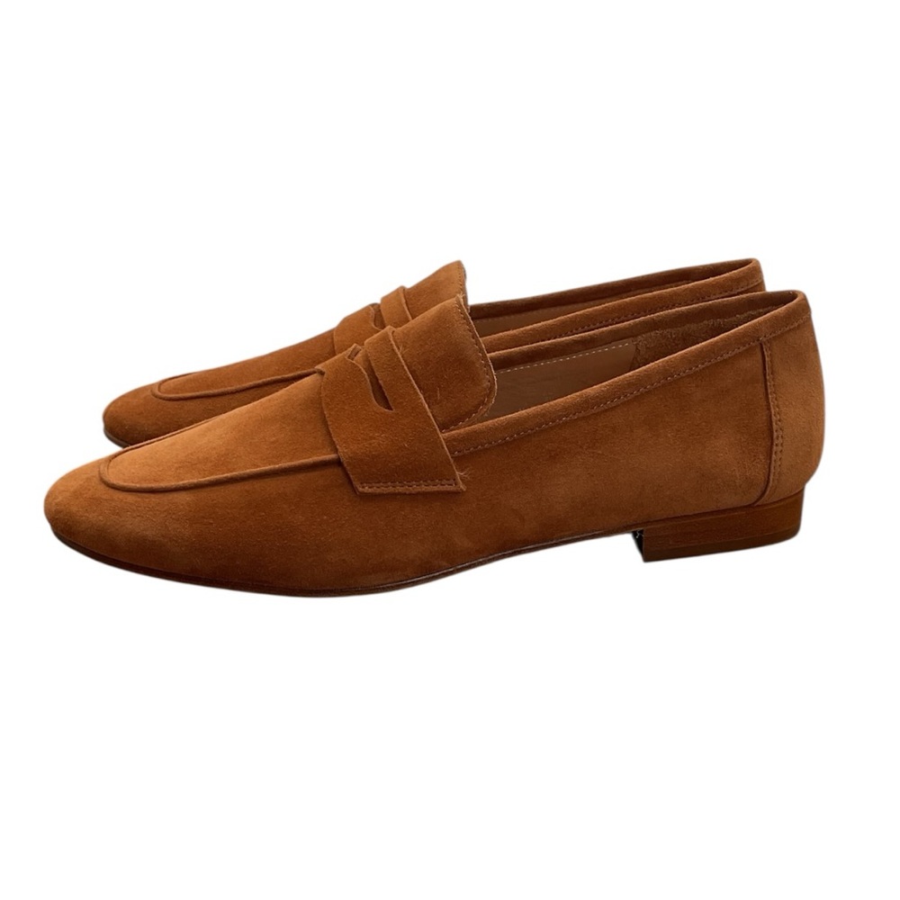 Quince Italian Suede Penny Loafer Cognac brown Size 9 W - Picture 4 of 12